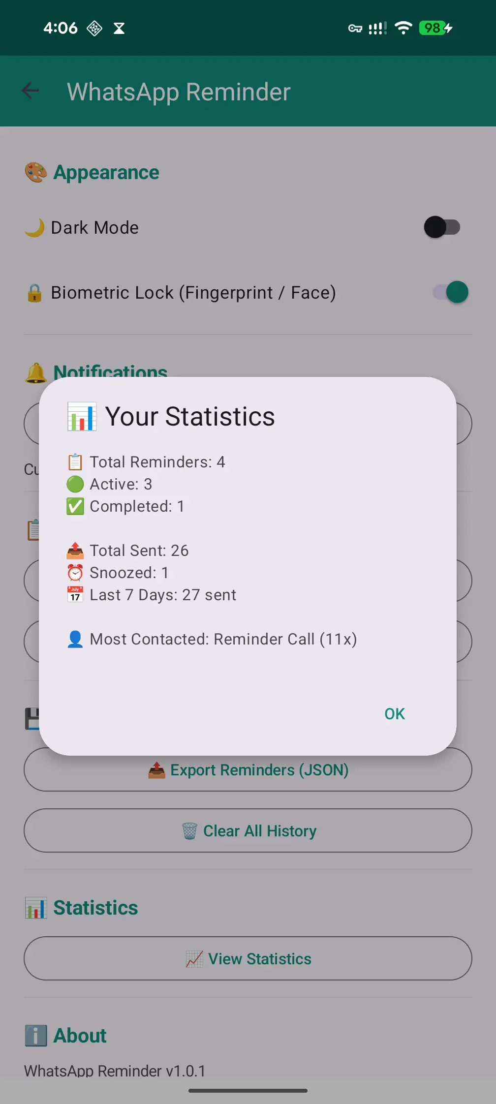 Statistics Dashboard